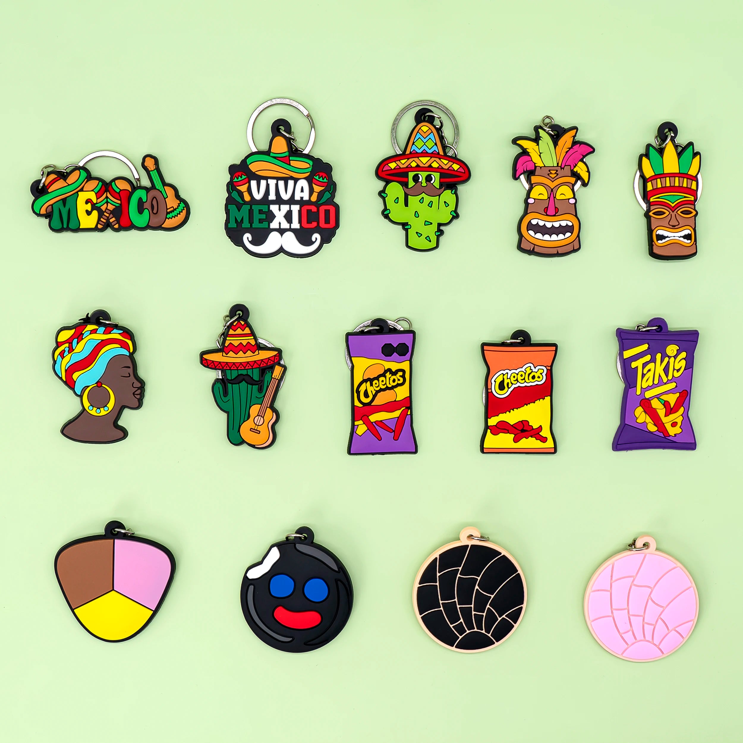 New Fashion Custom PVC Keychain Mexican Food Charms Cute Accessories for Bags & Business Events
