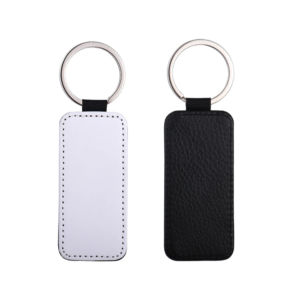 7-day Custom Low MOQ Keychain Key Holder Single-Sided Printing Keychain Sublimation PU Leather Keychain