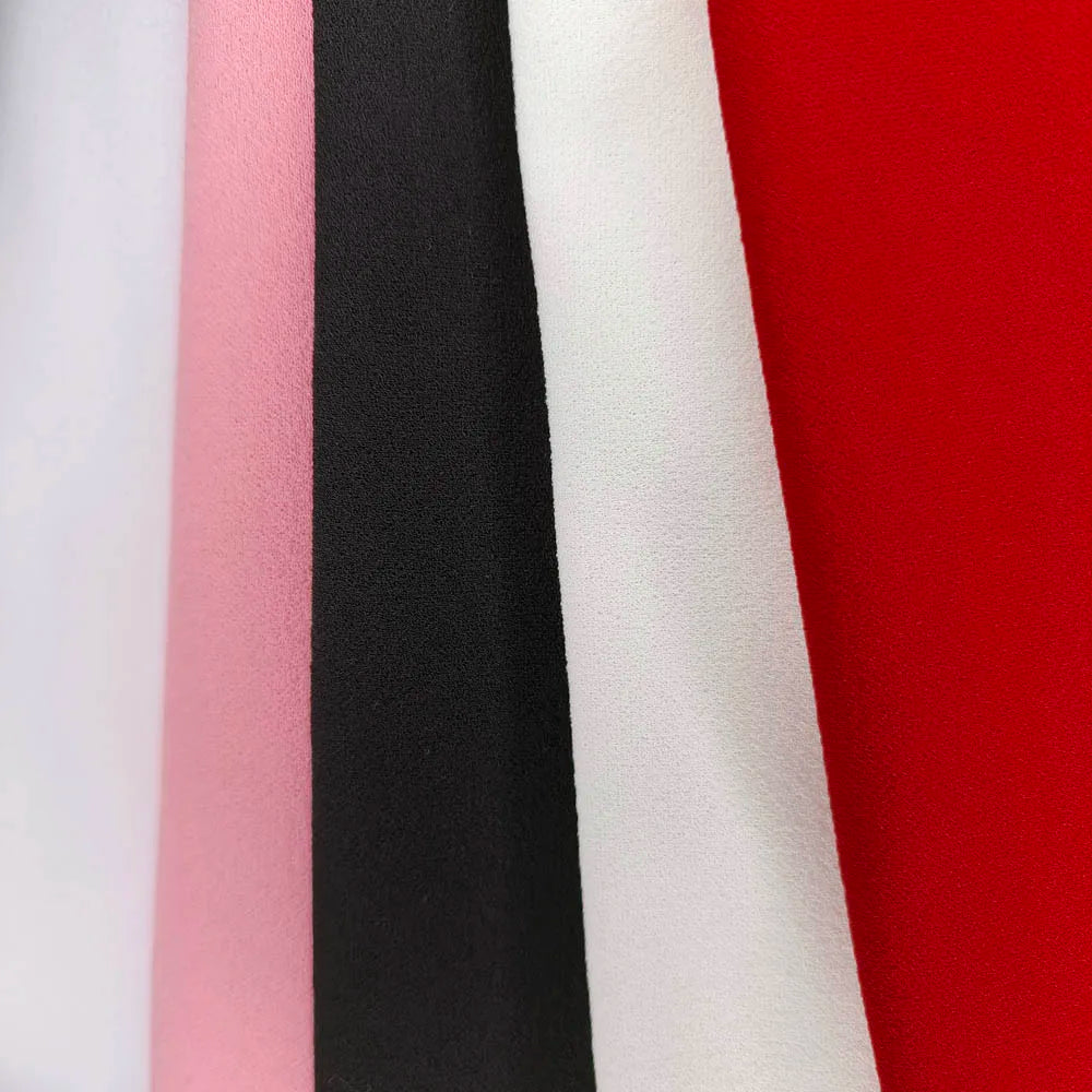 Stock Lightweight 220gsm High Grade Scuba Fabric 96% Polyester 4% Spandex Solid Color Plain Knitting Girls' Garment Stretch