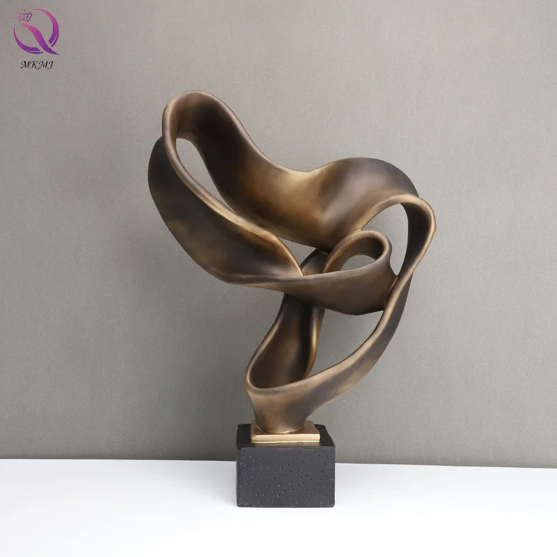 Nordic Resin Ribbon Ornament Other Home Decoration Creative Resin Art Crafts for Home Living Room Office Decoration