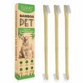 ELAIMEI Natural Bamboo Dog Toothbrush Double Heads Large Small Soft Bristle Pet Toothbrush for Dog and Cat