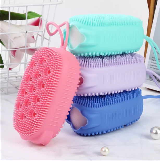 New Bubble Bath Scrub Silicone Soap Bag Bath Scrub Rub Plaster Double-sided Massage Bath Brush