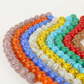 12mm/14mm/16mm/18mm/20mm Round Glass Beads with Gold Glitter Filigree Flower Inside for DIY Handmade Jewelry