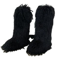 Women Long Mongolian Fur Boots Winter Warm Thick Sole High Boots Fluffy Fur Over-the-knee Fashion Outdoor Snow Boot