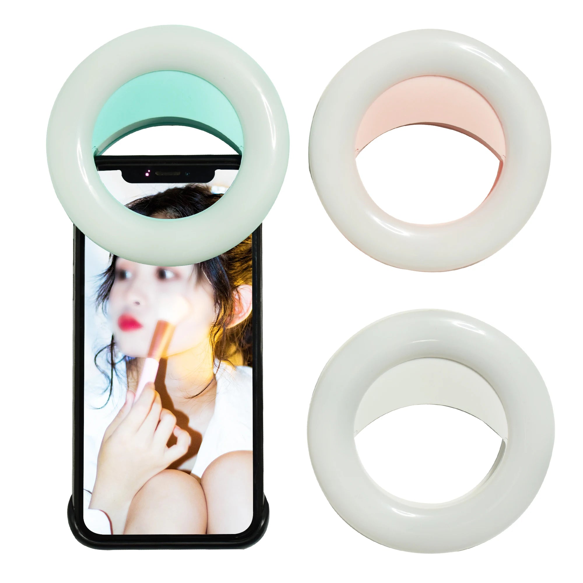NeonGlo Selfie Ring Light Mini Circle Clip on RGB Multi Color Light for Phone Laptop Zoom Conferencing Rechargeable