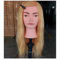 18" Blonde Hair Mannequin Head Professional Training Head Practice Hairstyle Nice Hairdressing Manikin With Real Human Hair