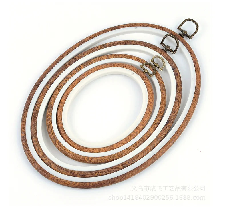 Charmkey Wholesale Textile Accessories Imitated Wood Embroidery Hoop ABS Handicraft Kit Embroidery Frame