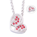 Vintage Christian Red Crystal Butterfly Heart Urn Stainless Steel Cremation Holder Pendant Necklace Memorial Keepsake Ashes