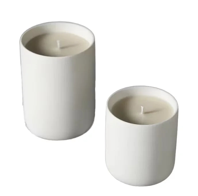 Luxury Empty Ceramic Vessels Customized Logo Cylinder Candle Ceramic Jar with Lid for Home Decoration Christmas Easter