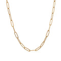Non Tarnish 18K Gold Paperclip Necklace Wholesale Minimalist Stainless Steel Paper Clip Chain Necklace for Custom Jewelry Making