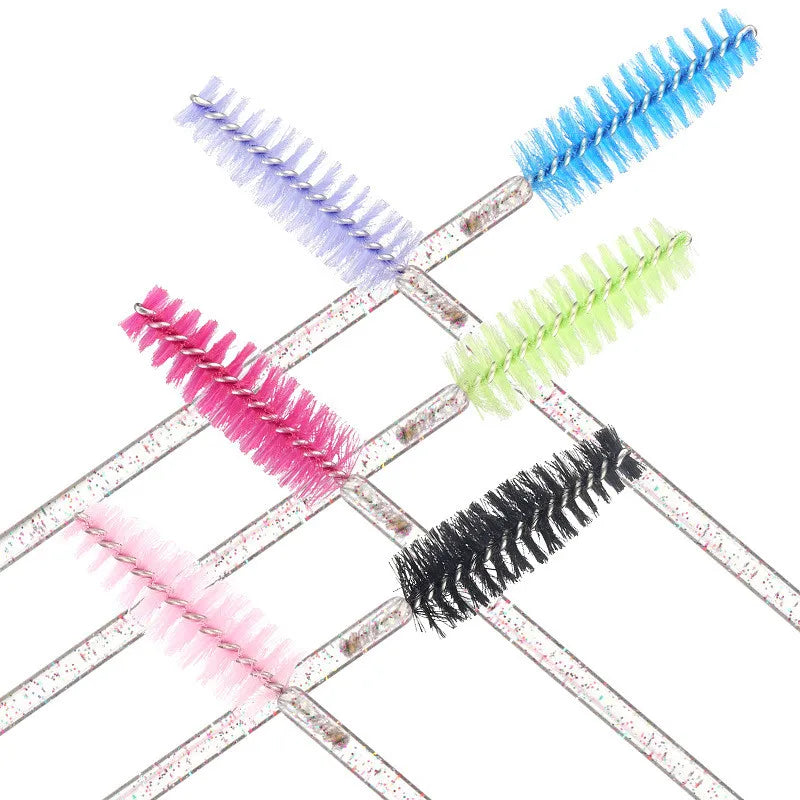 Good Quality 100pcs/bag Disposable Crystal Eyelashes Makeup Brush Diamond Handle Eyelash Extension Mascara Brush