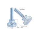 Knurled Hand Screw M5 X 20mm Flat Knurled Head Fully Threaded Thumb Screws(Double Layer Step) Carbon Steel Galvanize