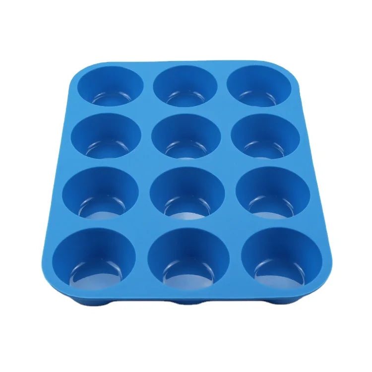 New Design 9 Inch Silicone Muffin Pan Non-Stick Cupcake Pan with 12 Cups for Baking Home Kitchen Cakes Silicon Molds