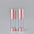 Latest Fashion Skincare Cosmetic Packaging 15ml ABS Empty Rose Gold Cosmetic Serum Pump Lotion Airless Bottle