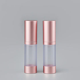 Latest Fashion Skincare Cosmetic Packaging 15ml ABS Empty Rose Gold Cosmetic Serum Pump Lotion Airless Bottle