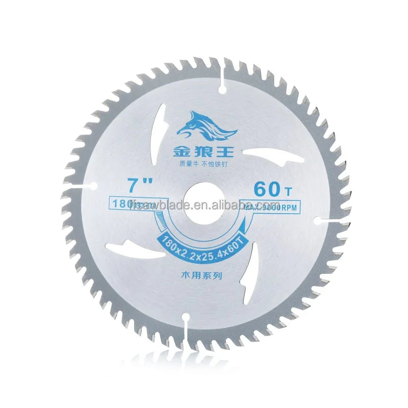 180mm 60T 7-Inch Industrial Grade TCT Circular Saw Blade White Finish for Cutting Composite Decking OEM Customizable