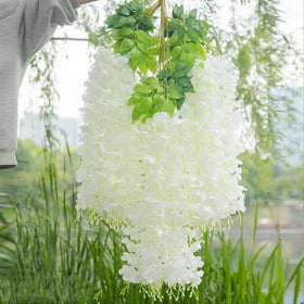 Factory Wedding Centerpieces Decoration Silk Wisteria Flowers Hanging Vine Flores Artificial Wisteria