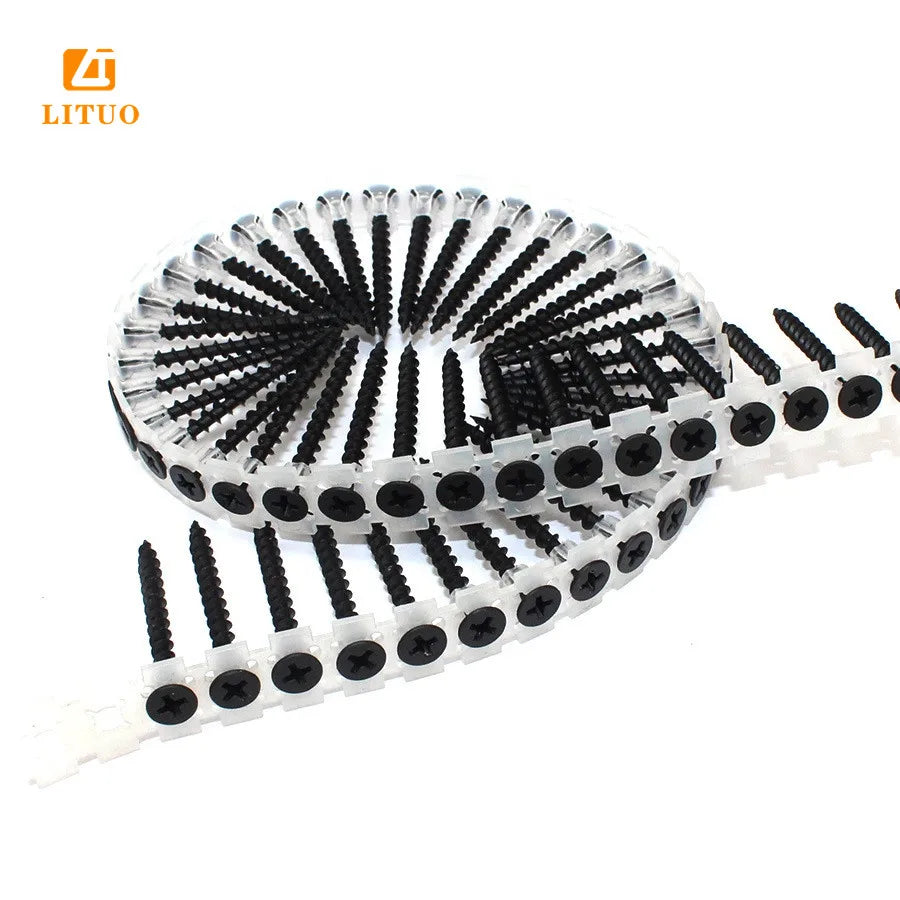 Ph2 Drive C1022a Carbon Steel Self Tpping Black Phosphated Tape Collated Drywall Screws