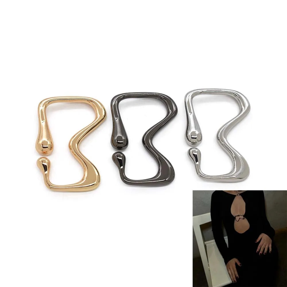 Irregular Hardware Bikini Connector for Swimwear Accessories Branding Waterproof Gold Metal Accessories for Bikinis