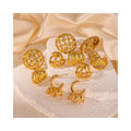 Women Fashion Stainless Steel Stud Earrings Geometric 18k Gold Circle Twist Earrings