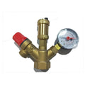 Brass Exhaust Safety Pressure Relief Boiler Valve Assembly with Pressure Gauge DN25 Room Temperature One Way Two Way