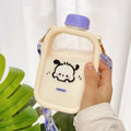 High Appearance Level Girls Cute square Safe Cartoon Water Cup Portable Children Students Summer Can Cross Body Plastic Kettle