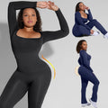 Hexin 2025 New Arrival Long Sleeve Seamless Shapewear Jumpsuit Women Plus Size Jumpsuits Playsuits Rompers