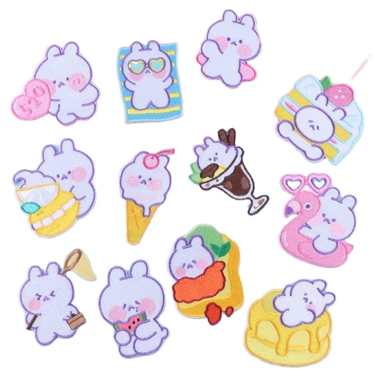Factory Sale Cute Garment Accessories Cloth Stickers Decorative Stick on Self-adhesive Embroidery Patches for Clothing
