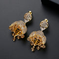 Women's Jewelry Bell Earrings Women's Copper Inlaid Zircon Crystal Earrings  Indian Style Creative Tassel Ethnic Style Earrings