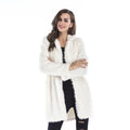 Autumn and Winter Faux Fur New Style 100% Polyester Casual Long-sleeved Suit Coat Long Style Warm Coat