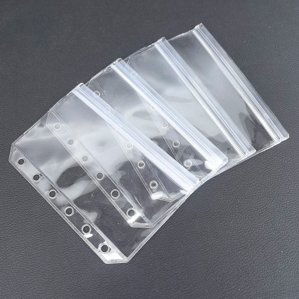 Y&G Hot Selling Durable Flexible Sealed PVC Clear Dollar Bill Sleeves Loose Leaf Binder Pocket Cash Stuffing Envelopes A6 A7