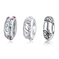 Genuine 925 Sterling Silver Insects Classic Patterns Stopper Spacer Beads with Silicon Charm Bracelets Women DIY Jewelry Making