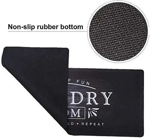 Non slip Flocking Laundry Room Rug Mat