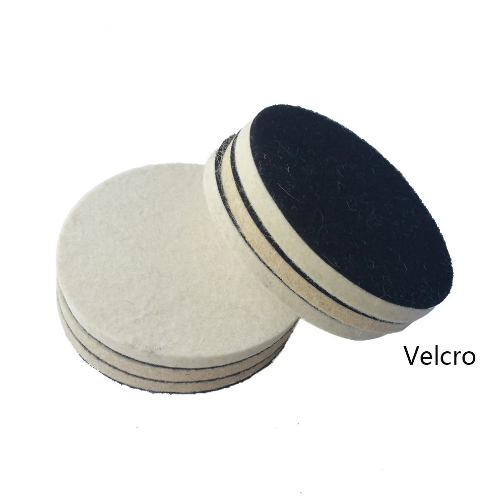 High Density Self-Adhesive Wool Felt Buffing Pad 115mm Glass Polishing Abrasive Disc Medium Hardness OEM Customized