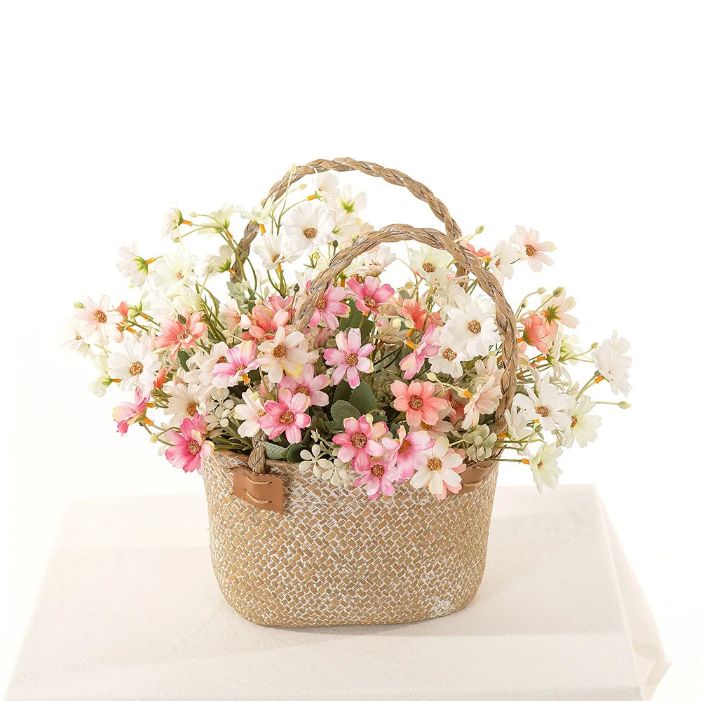 New Design Popular Artificial Flowers Bunch of Five Small Wild Flowers Wedding Decoration Home Desktop  Garden Party Decoration