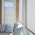 Cordless Push-pull Motorized Google Alexa Organ Honeycomb Blinds for windows
