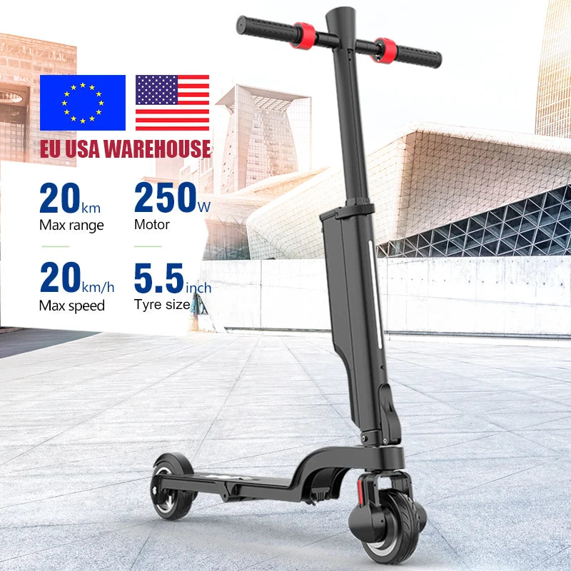 KIXIN China Cheap Price Luxury Children's Mobility 250W Motor Small Folding Portable Backcpack Electric Scooter for Adult