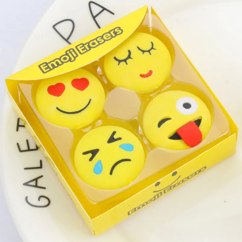 Kawaii Creative Student Pencil Eraser Stationery Cartoon Emoticons Eraser
