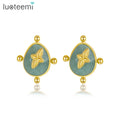 SP-LAM Cute Girl Fancy Earring Party Green Trendy Large Statement Luxury Wedding 2022 Gemstone Earings for Woman