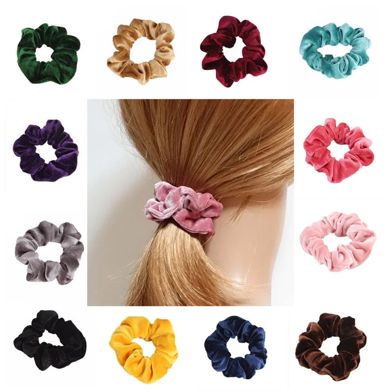 High Elastic Small Quality Soft Velvet Hair Tie Solid Girlshair Accessories Hair Cycle FQ-05B