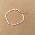 23 cm Nature Baroque Freshwater Pearl Anklet 3-4 mm Pearl 100% Natural Pearlsstainless Steel Clasp