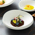 NEW Ceramic Soup Plate White Irregular Deep Dinner Plate Pasta Dessert Sushi Fruit Dish Restaurant Serving Plate Dinnerware Set