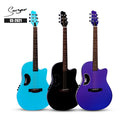 Smiger New Solid Spruce Top Carbon Fiber Back&side Unique Sound Hole Design CE-2021 Acoustic Guitar with 2 Band Pickup