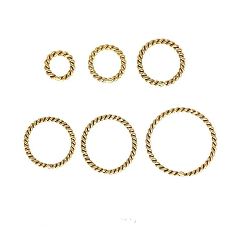 NO Tarnish GF 14K Gold Filled Jump Ring Twisted Shiny Closed for Earring Making Jewelry Findings Accessories