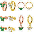 Gaby New Butterfly Cartilage Studs Diamond Shiny Ear Hoop Earrings Helix Wholesale Piercing Jewelry Made Durable Stainless Steel