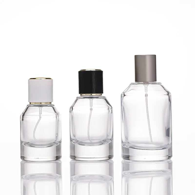 Wholesale Luxury Empty Crimp Perfume Bottle100ml 50ml Perfume Bottle Glass Bottle for Perfume