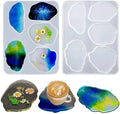 2Pcs Coaster Resin Molds Crystal Jewelry Irregular Cup Mat Making Epoxy Casting Silicone Molds Home Decoration