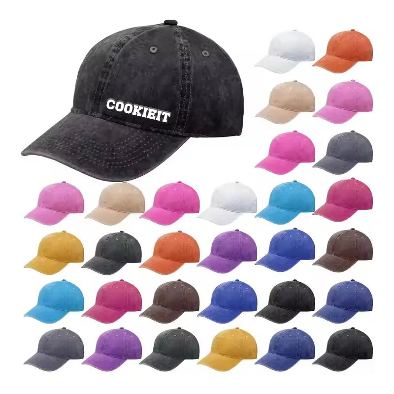 Custom logo Embroidered Cotton Curved Brim Dad Hat Plain Sports Baseball Caps Adjustable Dad Hat