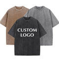 Unisex Plus Size Trendy Loose Fit T-Shirt Retro Washed 100% Cotton Short Sleeve Oversized Drop Shoulder Design Solid Blank Print MegaBDM