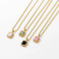 Joolim PVD Tarnish Free Hypoallergenic Zircon Stone Luxury CZ Square Stainless Steel 18k Gold Plated Jewelry Waterproof
